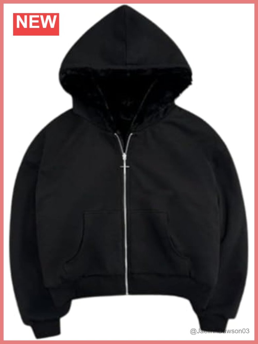 Reversible Zip Up Hooded Jacket Grunge Oversized Streetwear